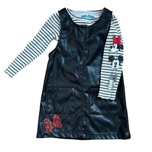 Disney Mickey Black and White Striped Dress